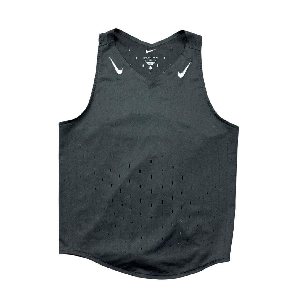 Nike Dri-FIT ADV Aeroswift Running Tank Top Black Womens Large Active Athletic